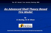 An Advanced Shell Theory Based Tire Model
