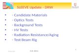 - Candidate Materials - Optics Tests - Background Tests - HV Tests