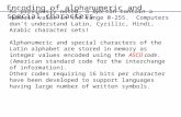 Encoding of alphanumeric and special characters