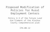 Proposed Modification of Policies for Rural Employment Centers