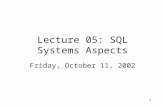 Lecture 05: SQL Systems Aspects