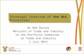 Strategic Overview of  the dti  Priorities