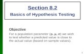 Section 8.2 Basics of Hypothesis Testing