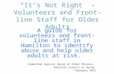 “It’s  Not Right” – Volunteers and Front-line Staff for Older Adults