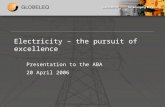 Electricity – the pursuit of excellence