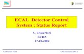 ECAL  Detector Control System : Status Report