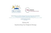 Webinar #4: Implementing Your Budget & Message