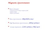 Magnetic Spectrometers  Basic Concepts:      - charged particle moving in magnetic field