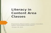 Literacy in Content Area Classes