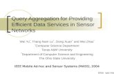 Query Aggregation for Providing Efficient Data Services in Sensor Networks
