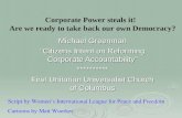 Michael Greenman “Citizens Intent on Reforming Corporate Accountability” **********