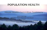 POPULATION HEALTH House Health Committee Testimony