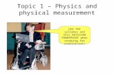 Topic 1 – Physics and physical measurement