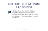 Definition(s) of Software Engineering