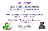 WELCOME HIGH SCHOOL PROFICIENCY ASSESSMENT -  March 2012 &