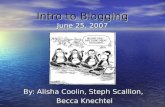 Intro to Blogging June 25, 2007