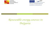Renewable  е nergy sources in Bulgaria