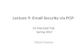 Lecture 9: Email Security via PGP