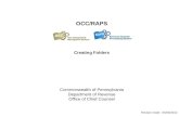 OCC/RAPS Creating Folders Commonwealth of Pennsylvania Department of Revenue
