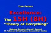 Tom Peters Excellence: The  15H (8H)  “Theory of Everything” National Business Growth Summit