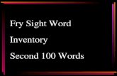 Fry Sight Word Inventory Second 100 Words