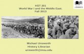 HST  201 World War I and the Middle East. Fall 2013