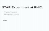STAR Experiment at  RHIC: - Physics Programs - Management Issues Nu  Xu