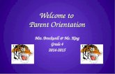 Welcome to  Parent Orientation
