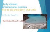 Study abroad  informational session  Intro to oceanography- OCE 1001 Prof. Sandra Humphrey