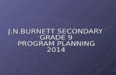 J.N.BURNETT SECONDARY GRADE 9 PROGRAM PLANNING 2014