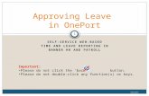 Approving Leave  in OnePort