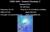 CHM 1046 - General Chemistry 2 Summer B 2012 Dr. Jeff Joens