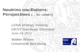 Neutrino oscillations:  Perspectives  (… for LENA?)