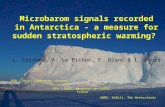 Microbarom signals recorded in Antarctica - a measure for sudden stratospheric warming?