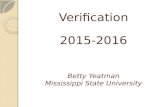 Verification 2015-2016 Betty  Yeatman Mississippi State University
