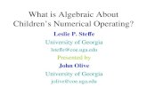 What is Algebraic About Children’s Numerical Operating?