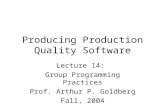 Producing Production Quality Software