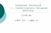 Internet Protocol ---  Connectionless Datagram Delivery