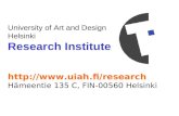 University of Art and Design  Helsinki  Research Institute