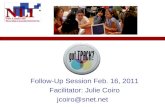 Follow-Up Session Feb. 16, 2011 Facilitator: Julie Coiro jcoiro@snet