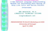 PRESENTATION TO NLUCS Workshop at ICEIS  University of Portugal April 13, 2004