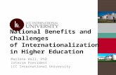 National Benefits and Challenges of Internationalization  in Higher Education