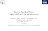 Remote Sensing Using  NASA EOS A-Train Measurements