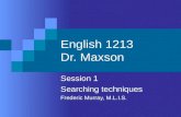 English 1213 Dr. Maxson