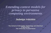 Extending context models for privacy in pervasive computing environments