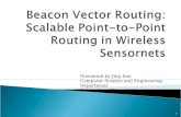Beacon Vector Routing: Scalable Point-to-Point Routing in Wireless  Sensornets