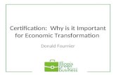 Certification:  Why is it Important for Economic Transformation