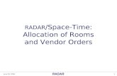 RADAR /Space-Time: Allocation of Rooms and Vendor Orders