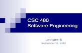 CSC 480  Software Engineering