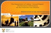 The  Department of Labour   Annual Report  (Performance Information)